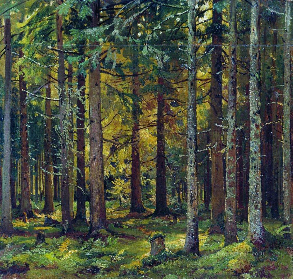bosque de abetos paisaje clásico Ivan Ivanovich árboles Pintura al óleo